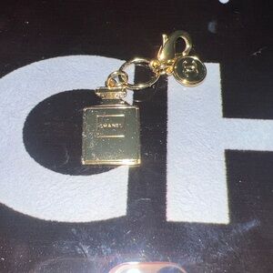 CHANEL Gold Perfume Bottle Keyring
